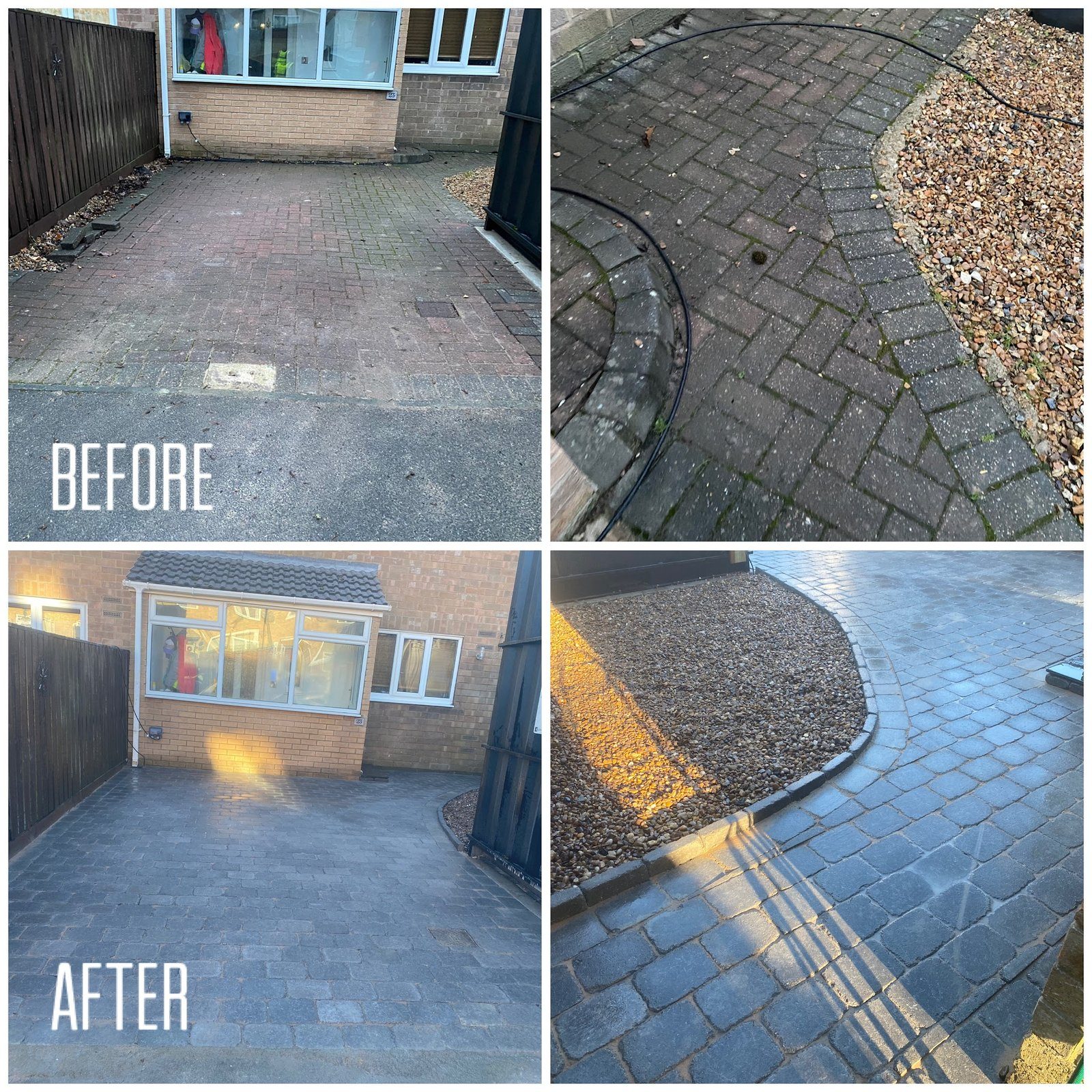 Driveway before and after