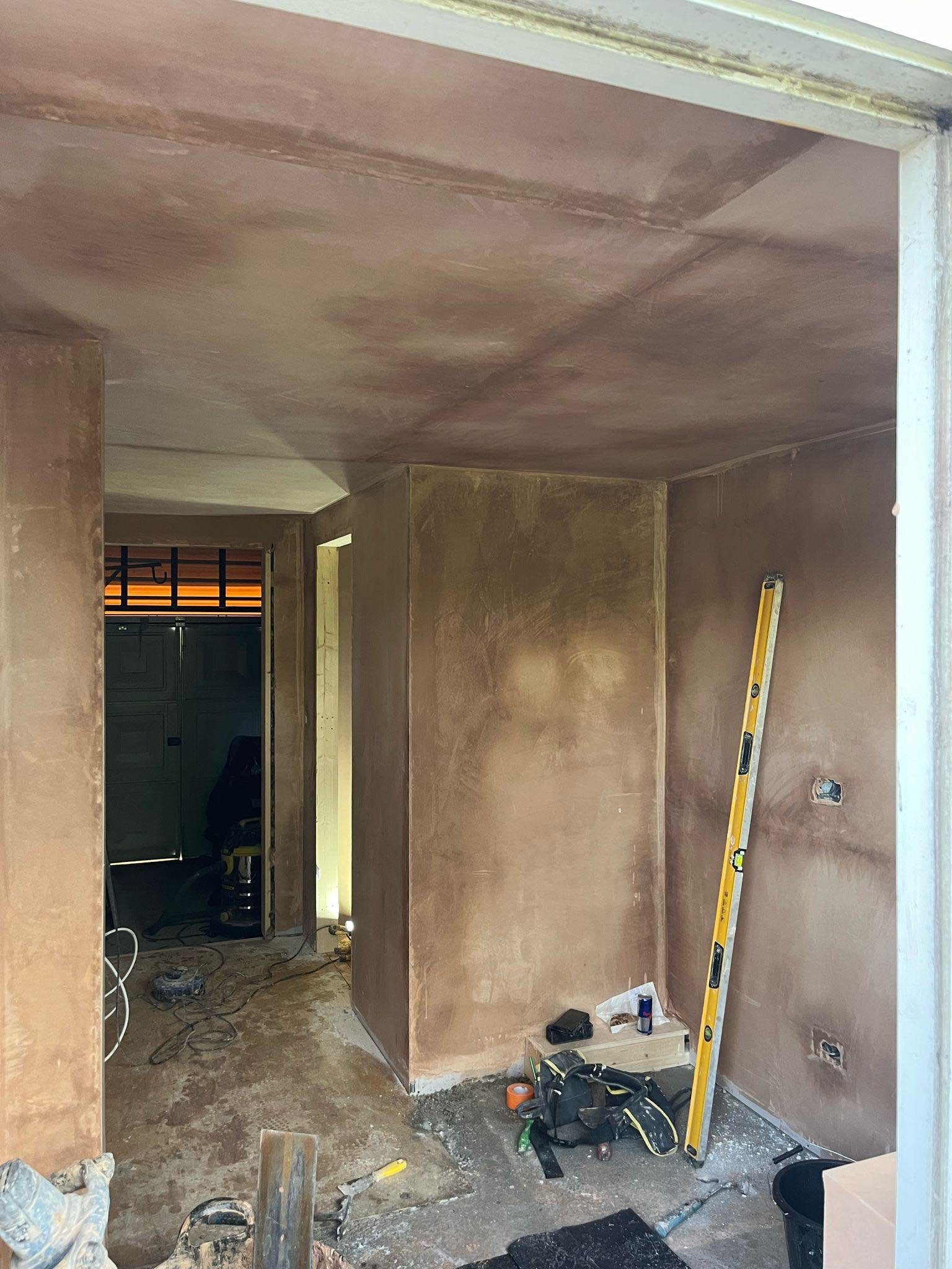 Newly plastered wall